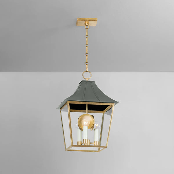 Stafford Lantern - Graphite and Gold Leaf