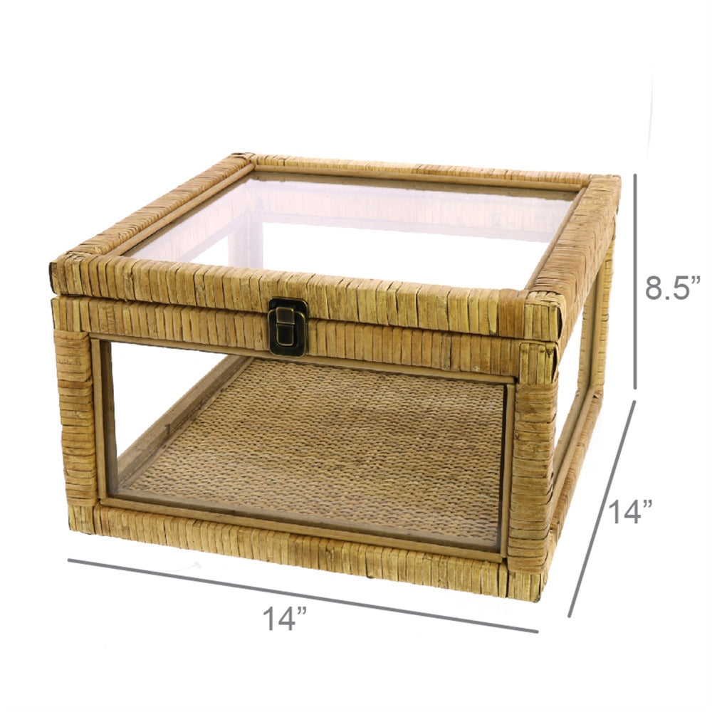 Cayman Rattan Square Case dimensions