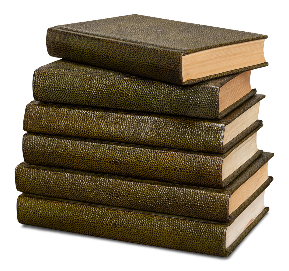 Shagreen Decorative Book Set - Olive