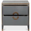 Gideon Slate Shagreen Nightstand with open drawers