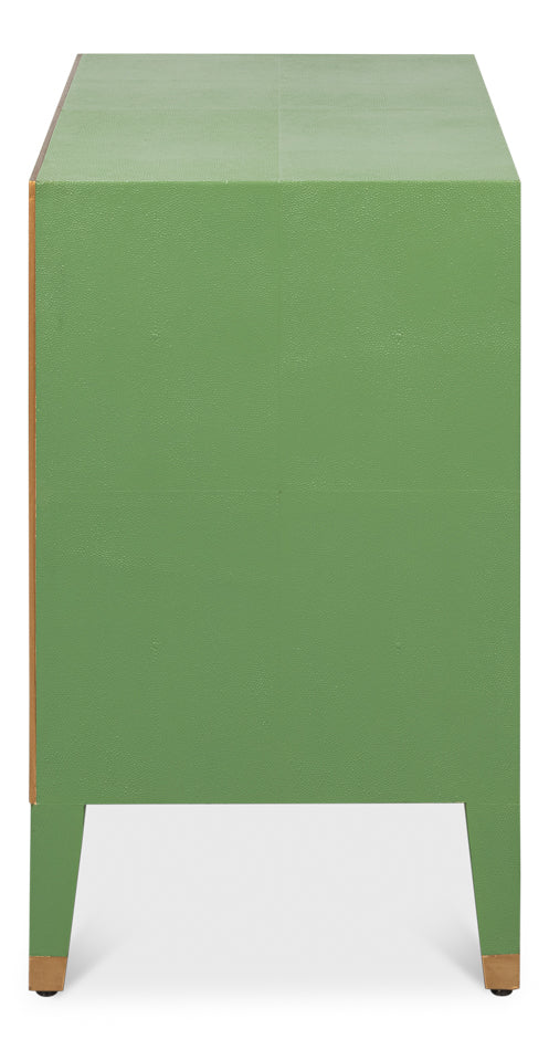 Gideon Verde Shagreen Nightstand Side View