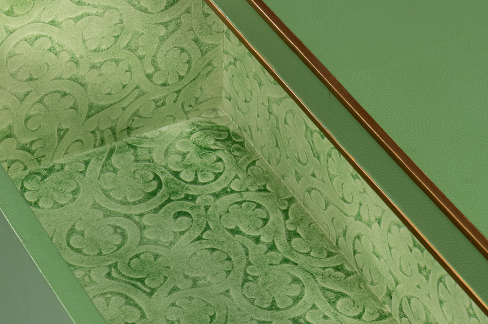 Gideon Verde Shagreen Nightstand Finished Drawer Liners