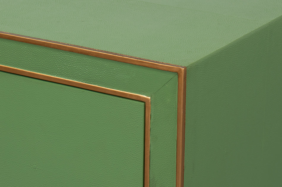 Gideon Verde Shagreen Nightstand Closeup
