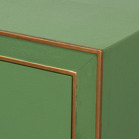 Gideon Verde Shagreen Nightstand Closeup