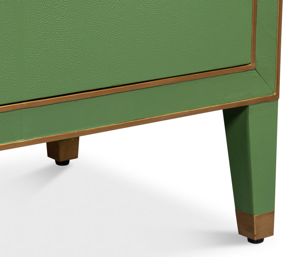 Gideon Verde Shagreen Nightstand Leg Details