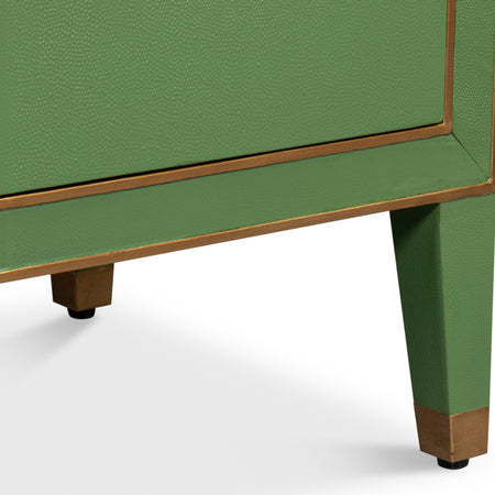 Gideon Verde Shagreen Nightstand Leg Details