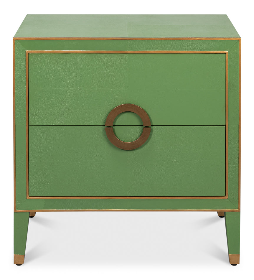 Gideon Verde Shagreen Nightstand from Dear Keaton