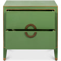 Gideon Verde Shagreen Nightstand with open drawers