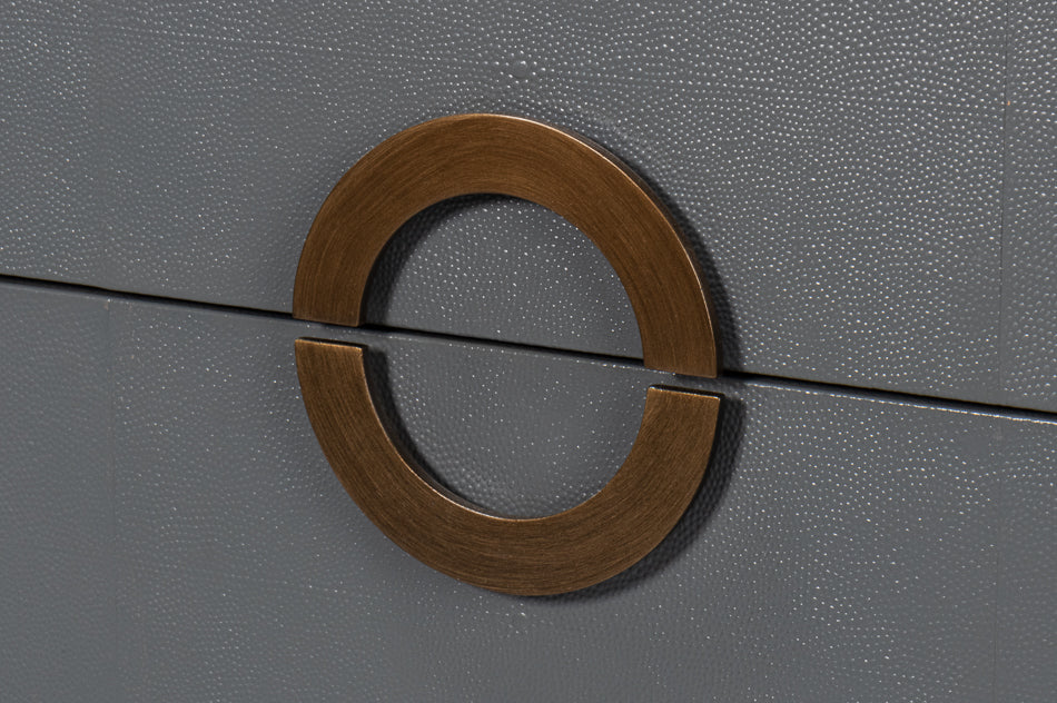 Gideon Slate Shagreen Dresser Round Gold Hardware