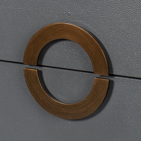 Gideon Slate Shagreen Dresser Round Gold Hardware