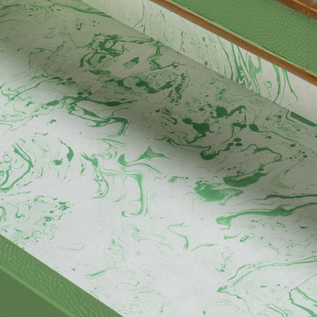 Gideon Verde Shagreen Dresser marbelized interior drawers