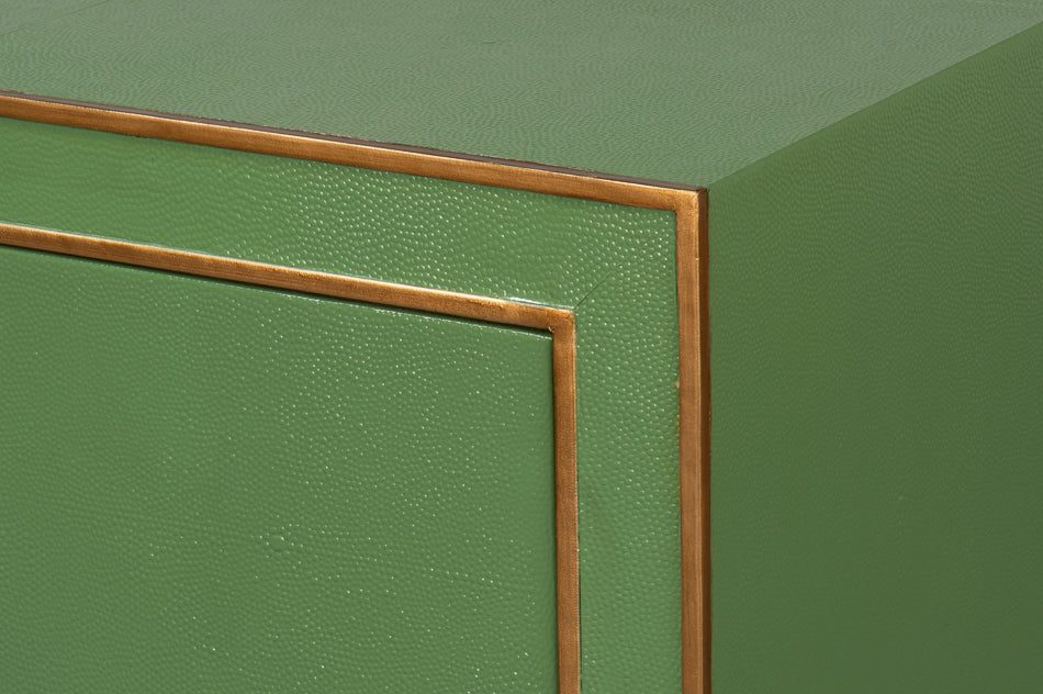 Gideon Verde Shagreen Dresser Gold Accents