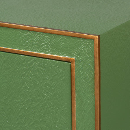 Gideon Verde Shagreen Dresser Gold Accents