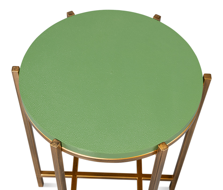 Verde Shagreen Accent Table Round Top