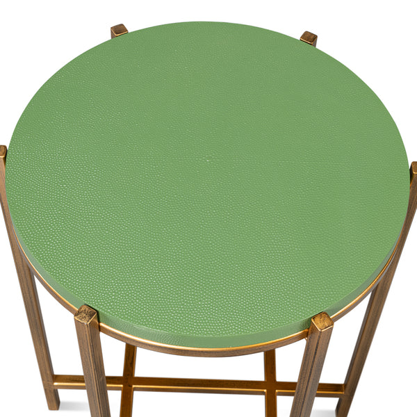 Verde Shagreen Accent Table Round Top