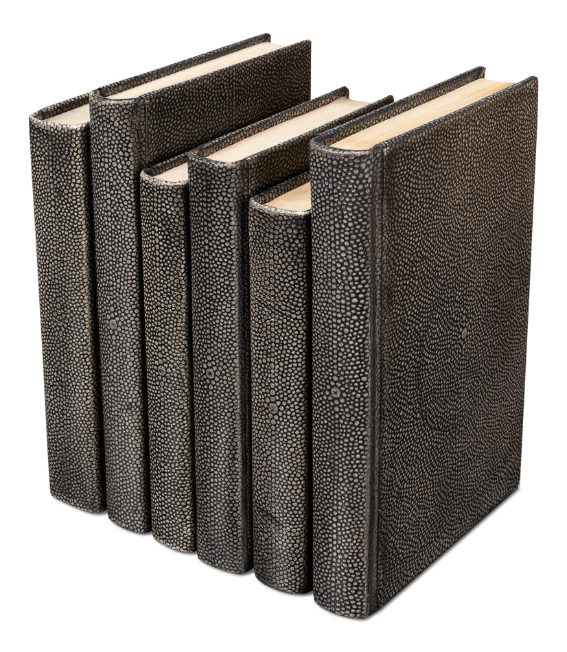 Shagreen Decorative Book Set - Grey