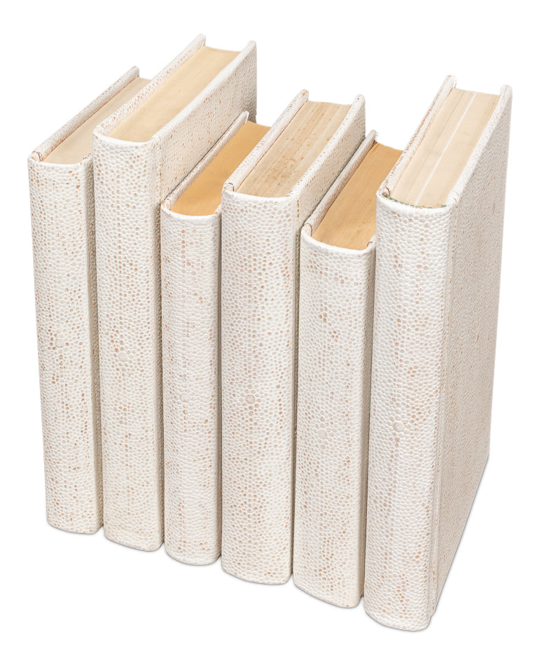 Shagreen Decorative Book Set - Ivory