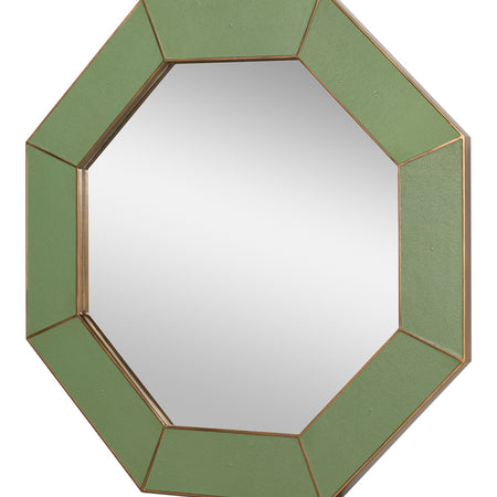 Edgar Verde Embossed Leather Shagreen Mirror