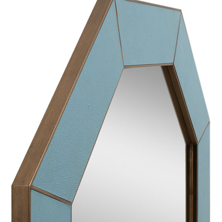 Edgar Octagonal Chambray Shagreen Mirror side view