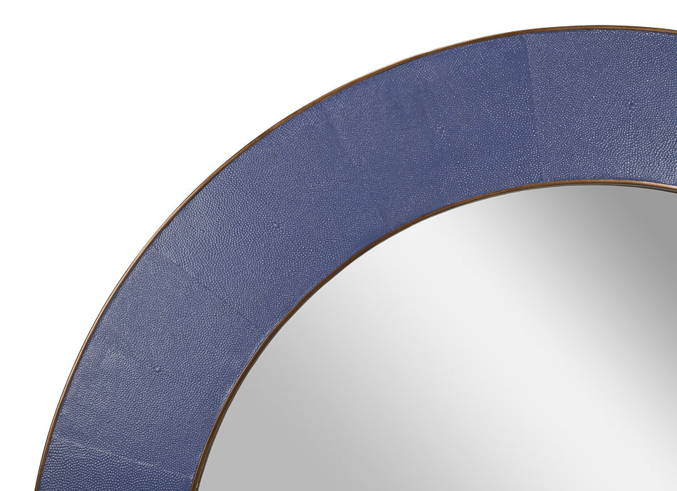 Jacques Marine Shagreen Round Mirror