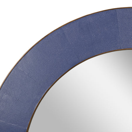 Jacques Marine Shagreen Round Mirror