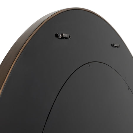 Jacques Marine Blue Textured Leather Shagreen Mirror - sawtooth hooks on back