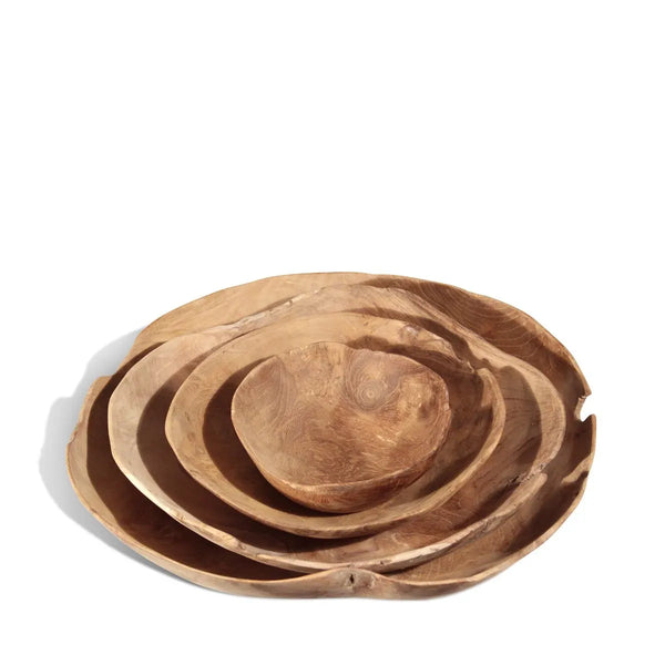 Natural Organic Wood Bowls Nested together