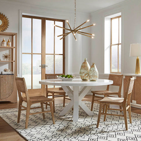 Raundi Round White Lacquer Dining Table