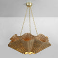 Heybrook Woven Chandelier illuminated