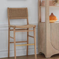 Flint Natural Counter Stool with Woven Rush Seat