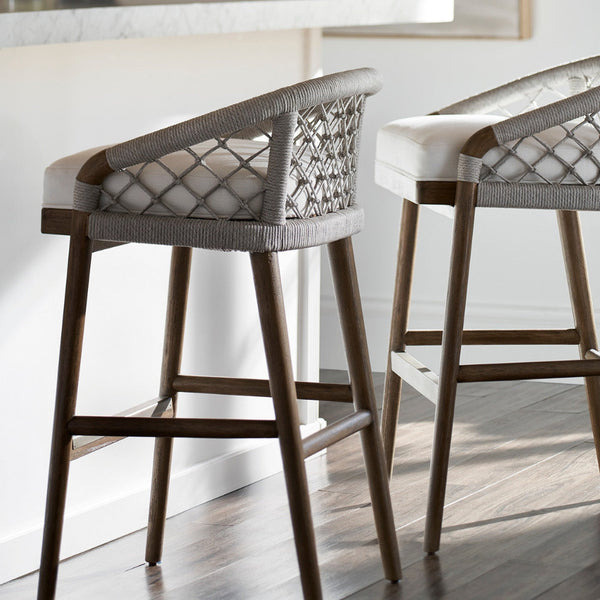 Palecek Woven Rope Otis Bar Stool in Kitchen