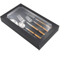 Rattan Wrapped Cutlery Set in box