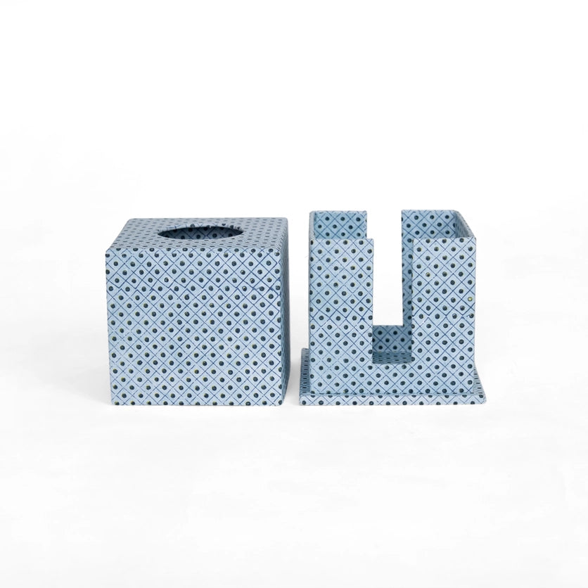 Blue Dot Tissue Box