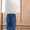 Sea Urchin Blue Table Lamp on table
