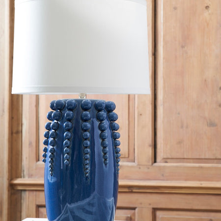 Sea Urchin Blue Table Lamp on table