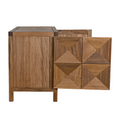 Two Door Quadrant Sideboard - Cabinet Doors open