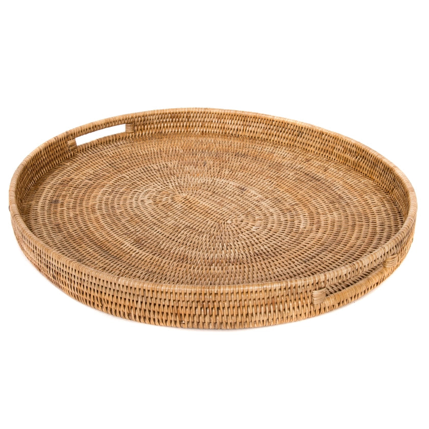 Salina Oval Rattan Tray with handles