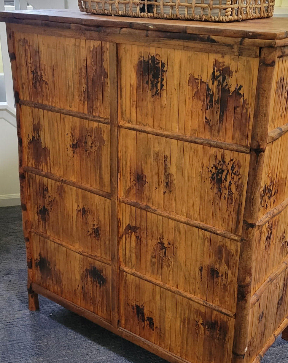 Tortoise Bamboo Tall Chest back view