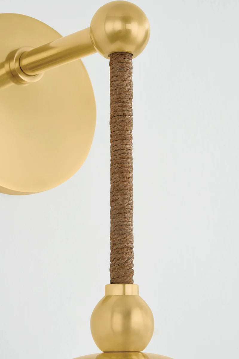 Abbie Wall Sconce - rope wrap detail
