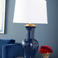 Madeline Navy Lamp with white shade
