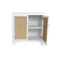 Ashton White Cabinet with woven cane doors