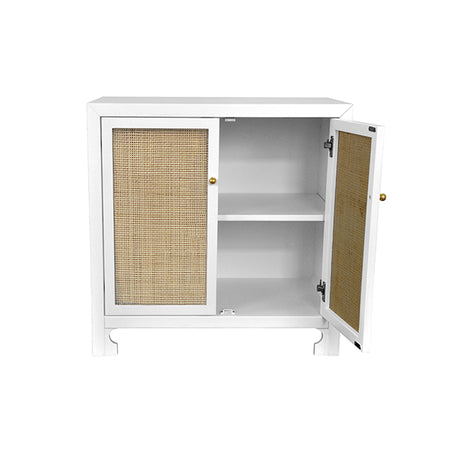Ashton White Cabinet with woven cane doors
