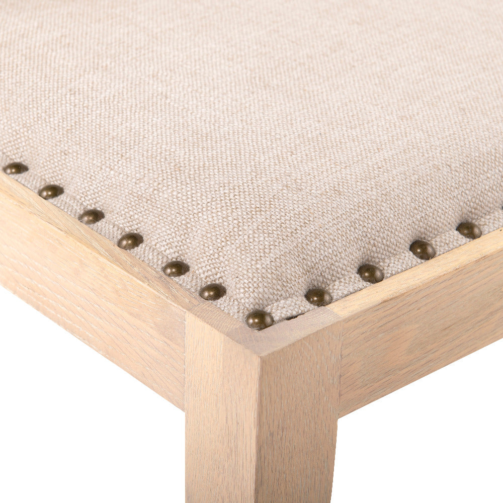 Aden Dining Chair Linen Fabric and Nailhead Detail