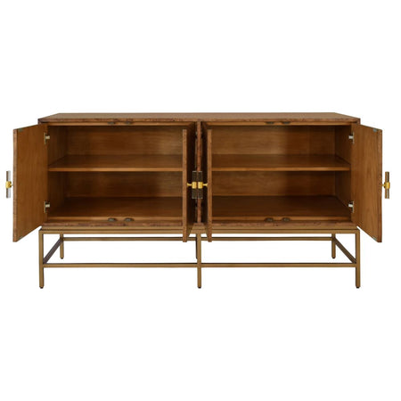 Albert Dark Burl Buffet interior - adjustable removable shelves