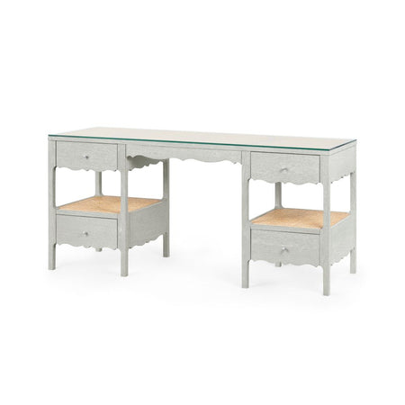 Alice Soft Grey Scalloped Edge Writing Desk