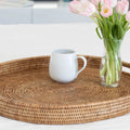 Salina Oval Rattan Tray Styled