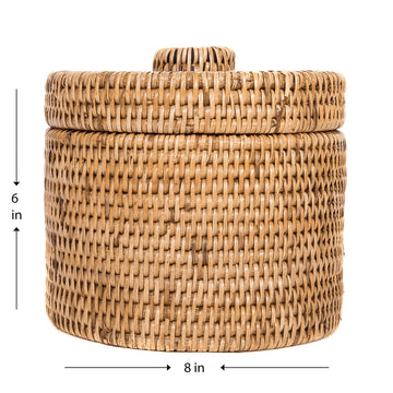 Round Tissue Storage Basket - Toilet Paper Rattan Basket - Dear Keaton
