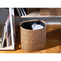 Woven Rattan Oval Wastebasket in home office
