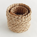 Abaca Braid Round  Storage Basket Set nested