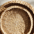 Abaca Braid Round Tray Set closeup